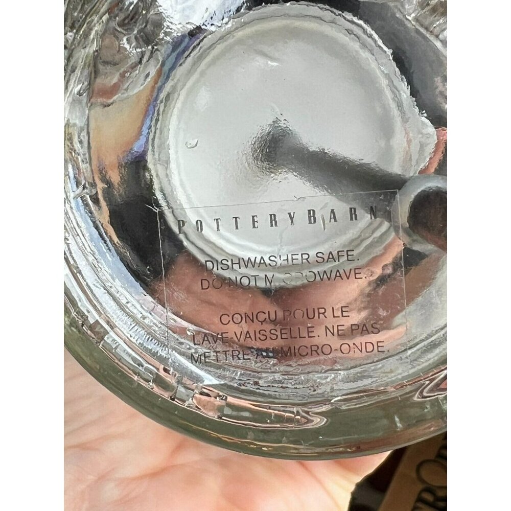 Pottery Barn Skull Glass Mugs Halloween 15 Ounce‎ Lid & Straw ~ To Go - Picture 9 of 9